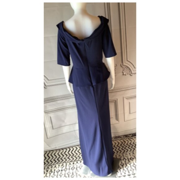 **Rina di Montella** Mother of the Bride Long Gown 2764 Navy Size 16 20 24 NWT - Picture 4 of 8